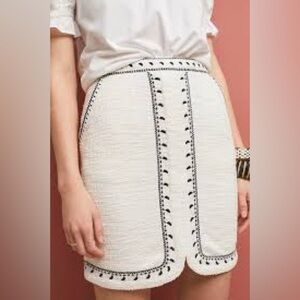 Anthropologie Dolan Sz S Tulley Textured  Off White Bohemian Mini Skirt